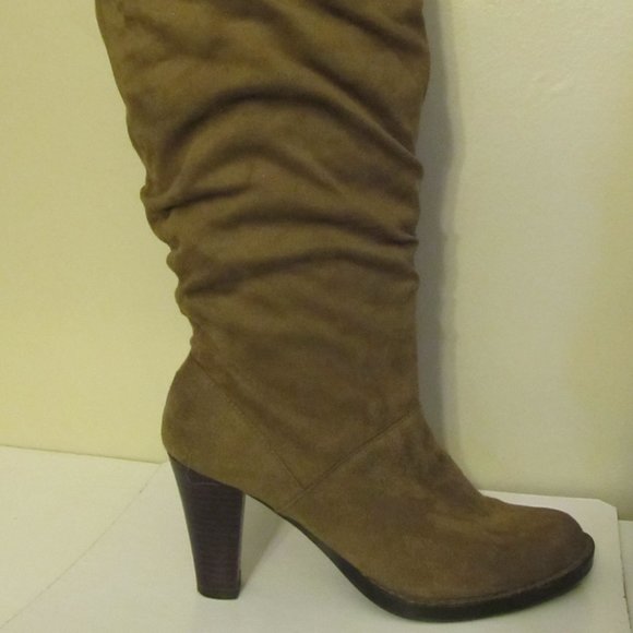 Grey Suede Slouch Boots - Picture 2 of 4